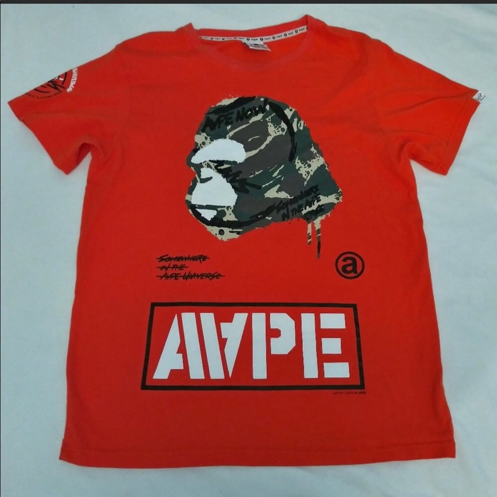 AAPE Bathing Ape Tshirt XL Orange Camo